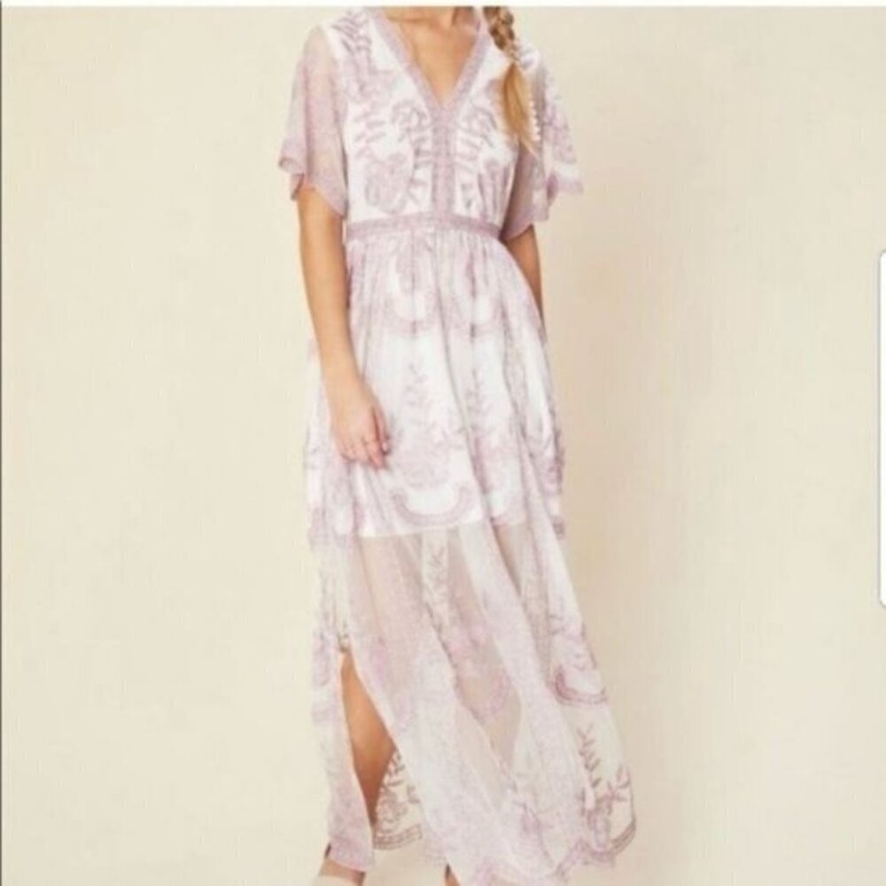 Altar'd State Women’s Embroidered Floral Lace Maxi Dress - Picture 2 of 16